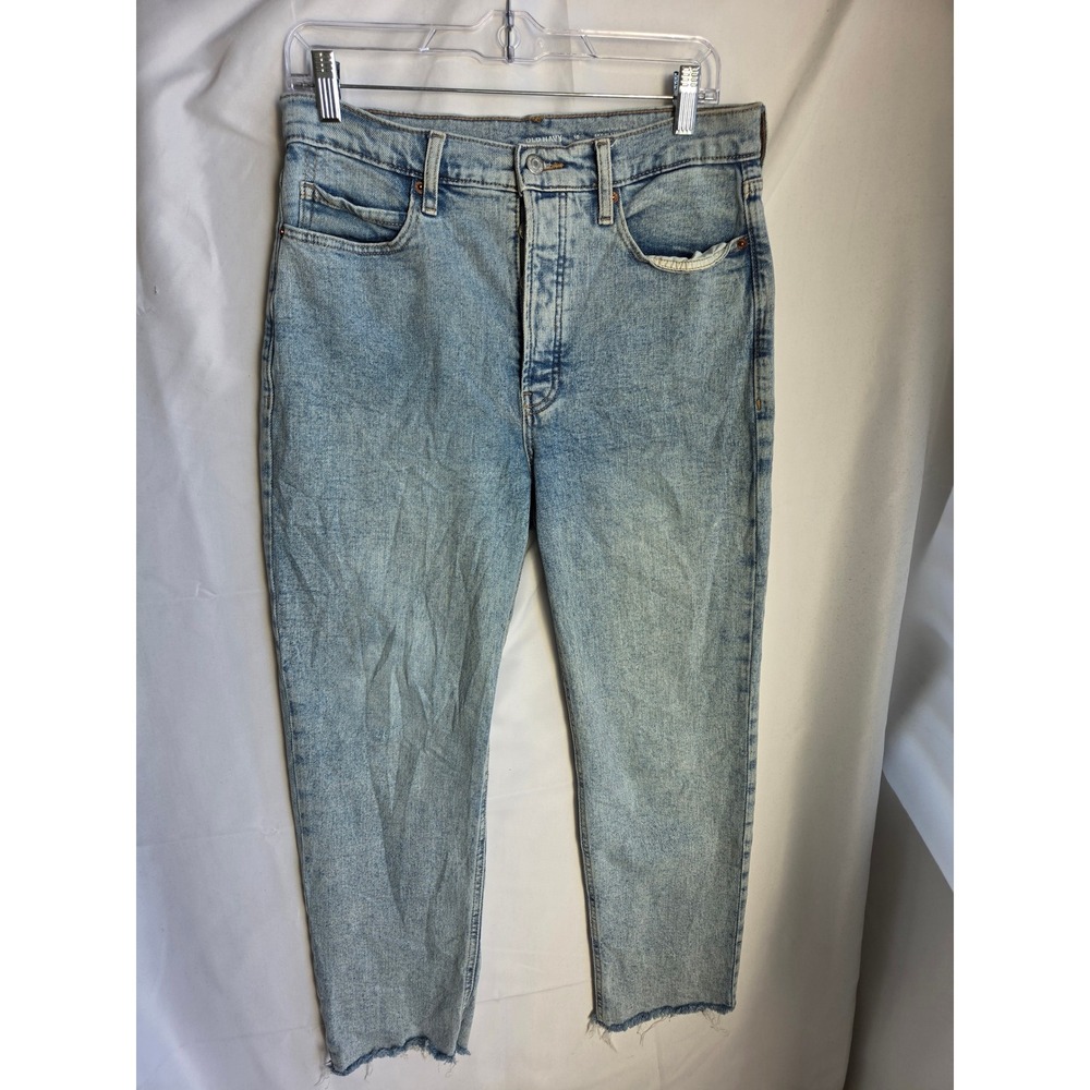 Old Navy Sky-Hi Straight Jeans Women  Blue Light Wash Straight Extra High